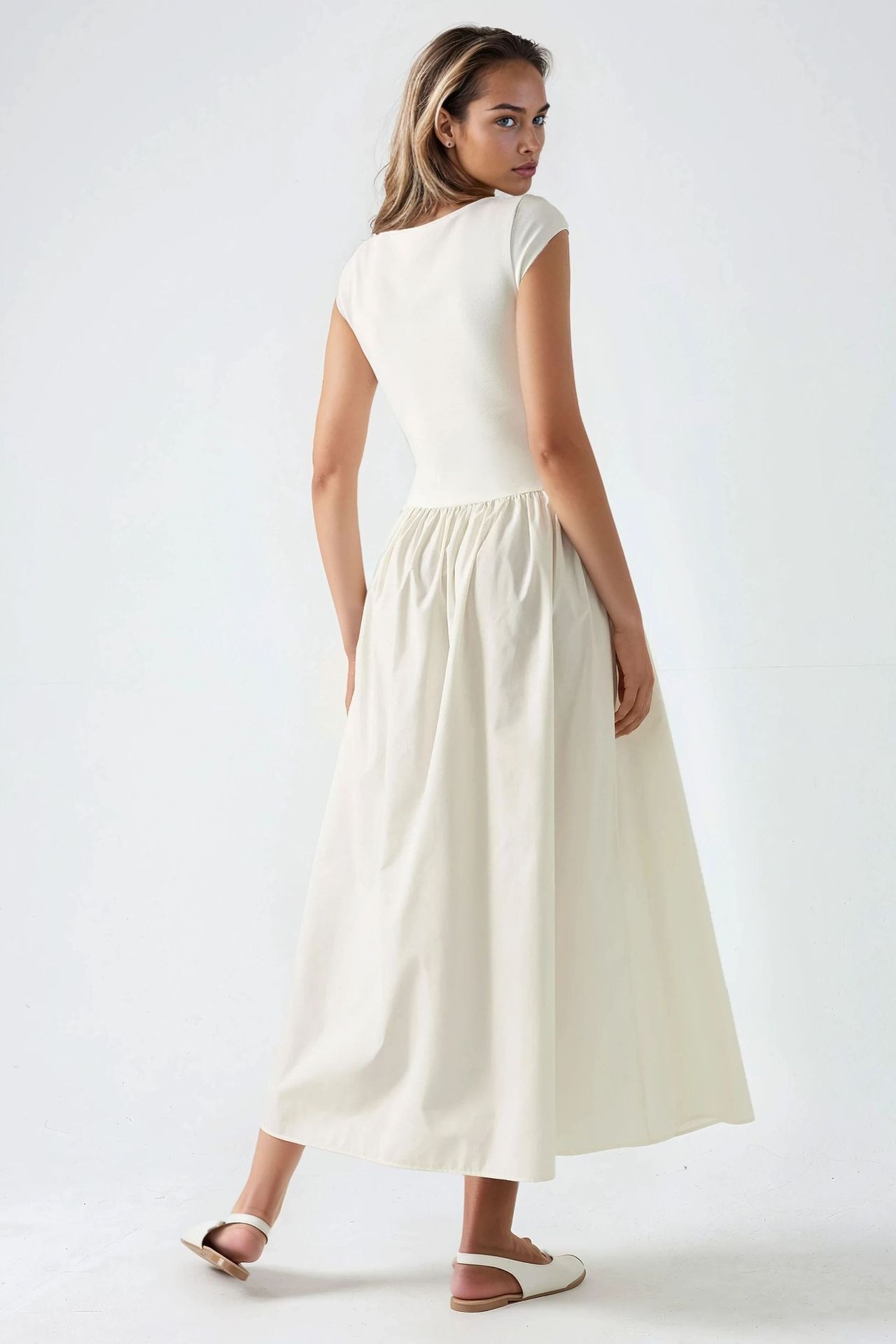 Contrast Midi Dress