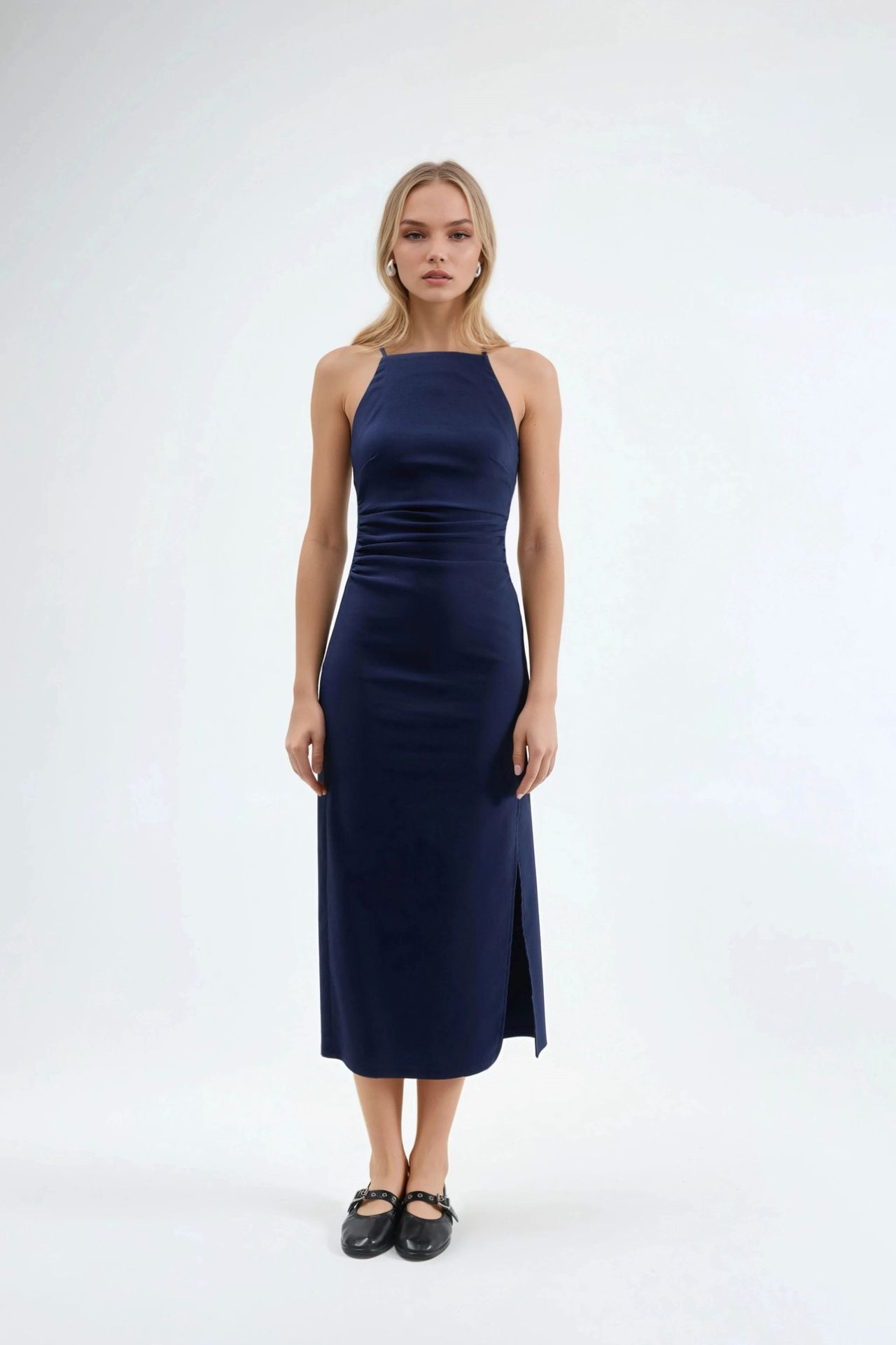 Halter Neck Midi Dress with Slit 6