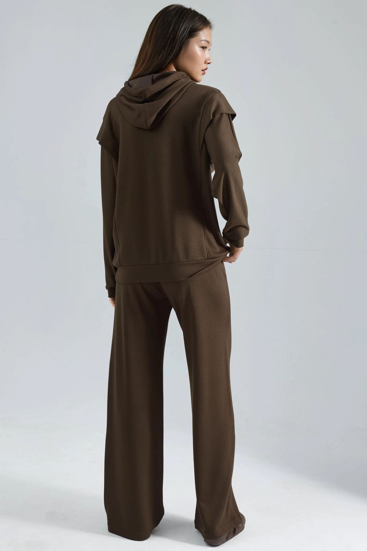 Modal Touch Embroidered Hooded Two-Piece Set Bersan Collection 4