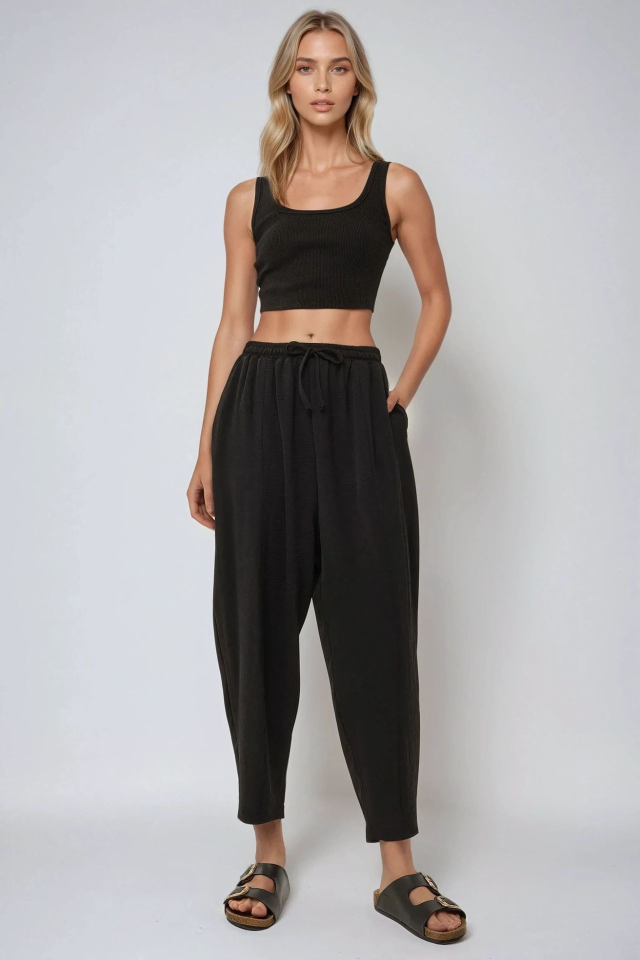 Elastic Waist Comfort Fit Pants