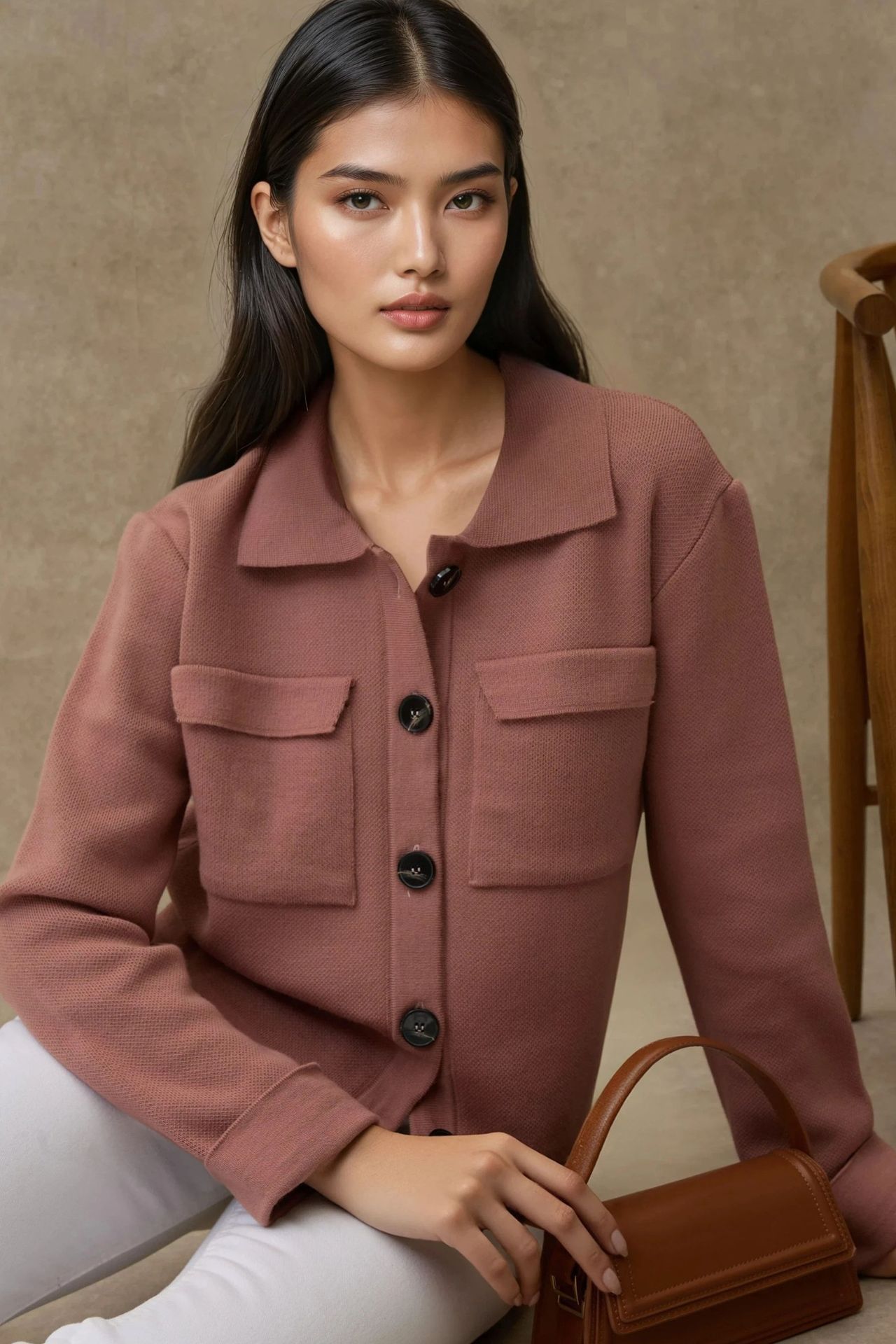 Buttoned Cardigan with Pockets 1