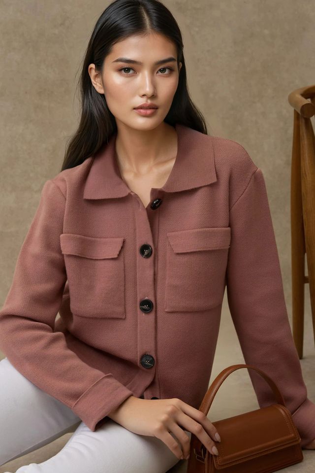 Buttoned Cardigan with Pockets