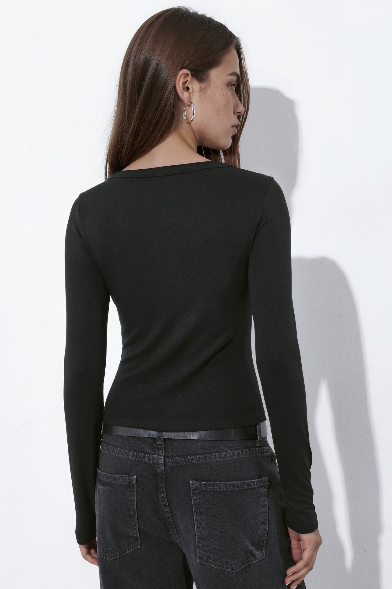 Knit Top with Full Front Snap Buttons 4