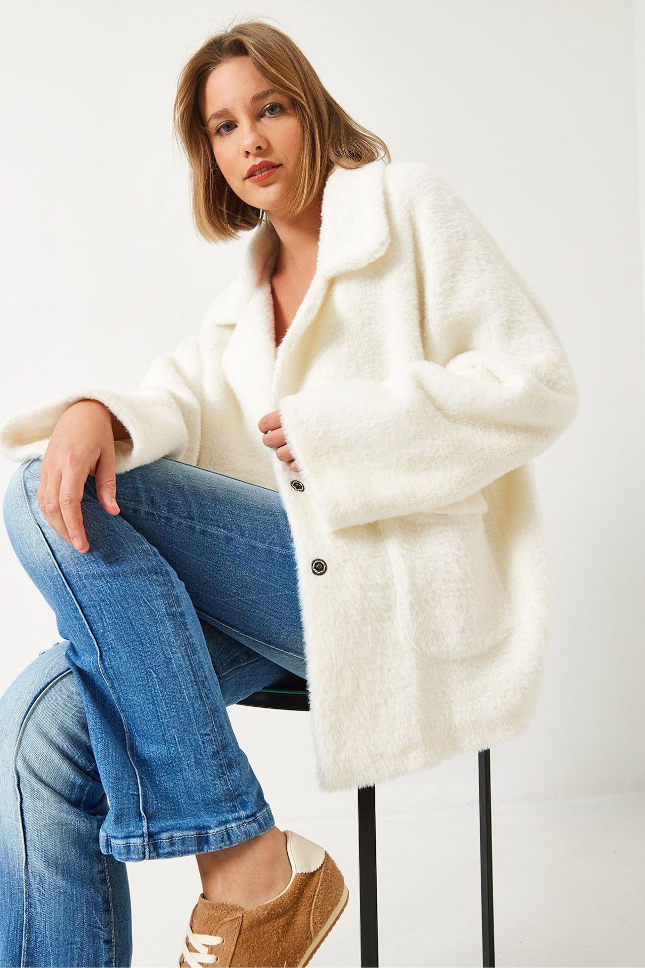 LUCCI Oversized Faux Fur Coat